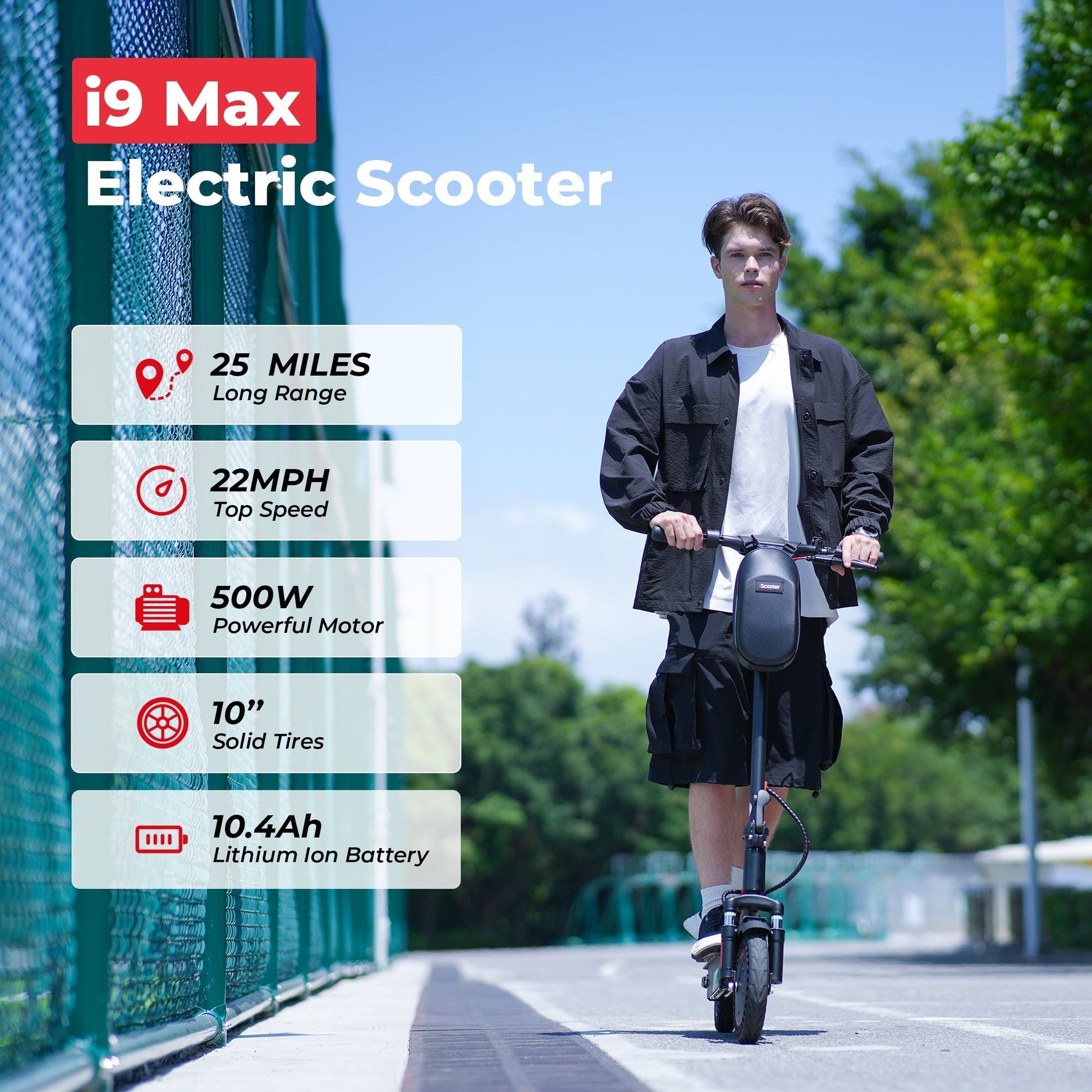 iScooter i9Max 500W Commuting Electric Scooter - lScooter