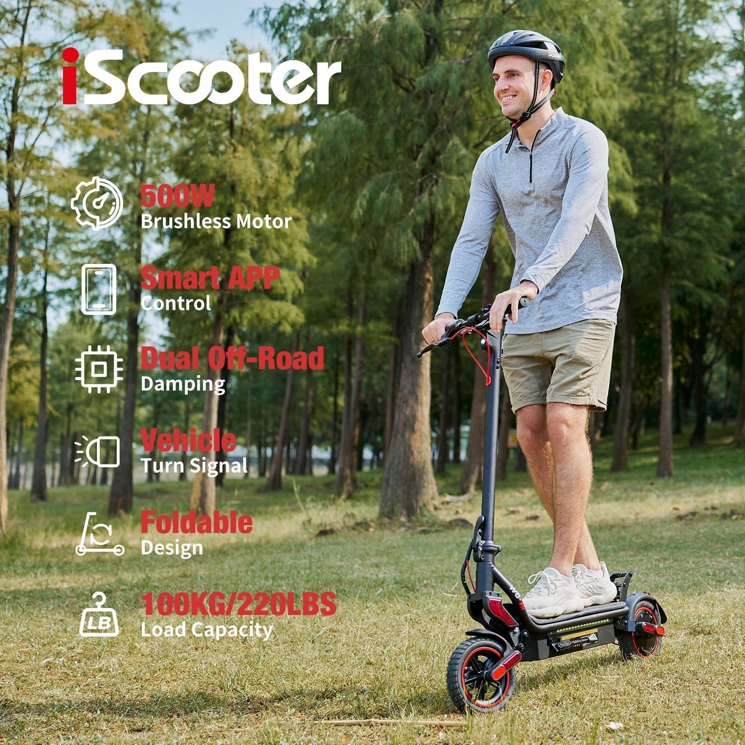 iScooter W8 500W Off - Road Tires Electric Scooter - lScooter